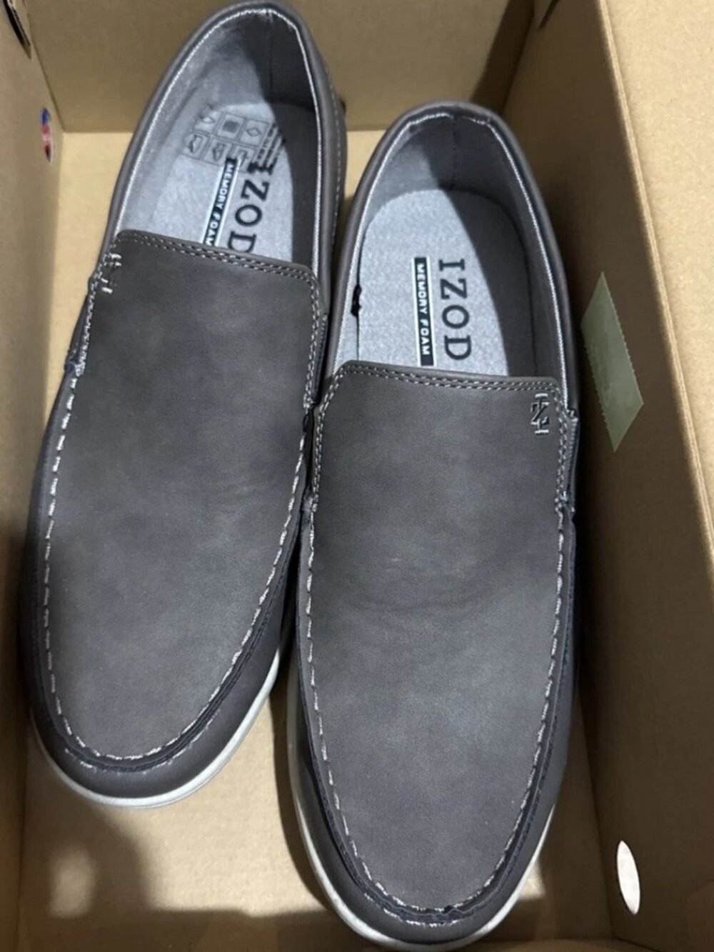 Izod Men's Seapoint Casual Shoes Slip On Comfort 18561593 New Boxed GRAY